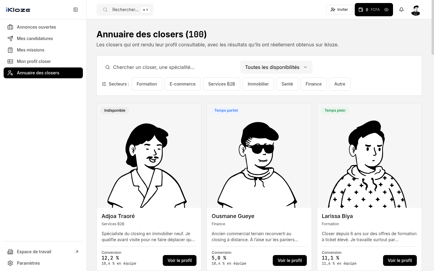 Annuaire des closers